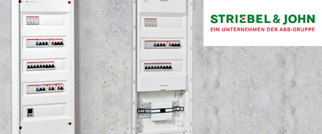 Striebel und John Hausanschlusskasten und Zählerverteilung an Betonwand